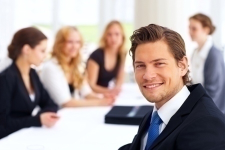 Handsome business leader