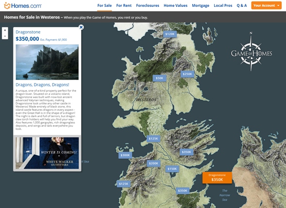 Homes.com Wins Real Estate with Its ‘Game of Thrones’ Parody