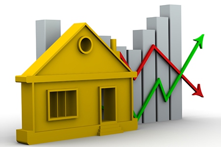 Changes in property prices. Concept