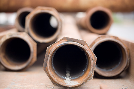 Brown rusty metal pipes