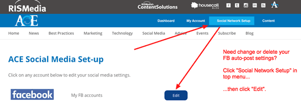 edit social media settings