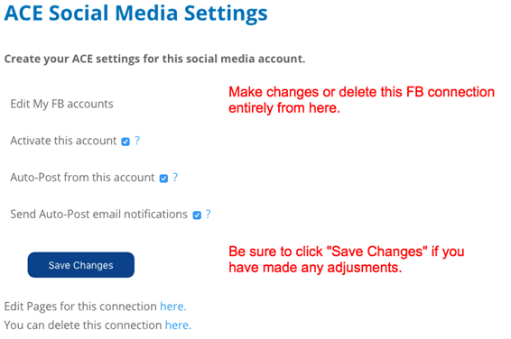 change or cancel social media settings