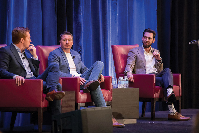 CENTURY 21 President & CEO Nick Bailey (left) and real estate coach Jared James (center) share the stage with Kruse.
