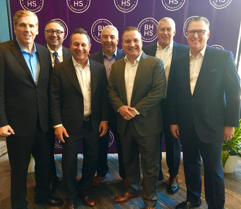 (L to R) Allan Dalton, SVP for Research and Development, HSF Affiliates; Nick Patsio, Founding Partner, Commonwealth; Gino Blefari, CEO, Berkshire Hathaway HomeServices; George Patsio, Founding Partner, Commonwealth; Chris Stuart, COO, Berkshire Hathaway HomeServices; Patrick Fortin, Founding Partner, Commonwealth; Michael Jalbert, SVP for Global Sales, Berkshire Hathaway HomeServices