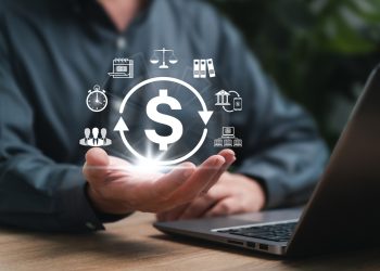 HR software, Automated payroll management, Business finance concept, Businessman use technology for payroll management Salary calculation, Automatic salary payment system, Financial, Accounting