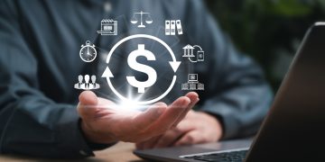 HR software, Automated payroll management, Business finance concept, Businessman use technology for payroll management Salary calculation, Automatic salary payment system, Financial, Accounting