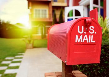 Image of Red Mailbox and Farmhouse